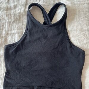 Beyond Yoga Black Crop Top Racerback - built in bra